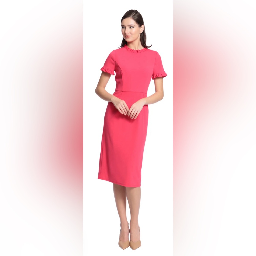 Maggy London Pink Ruffle-Sleeve Midi Dress
Purchase Never worn